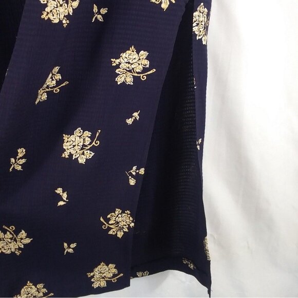 Source Unknown Women's Dark Blue Floral Pencil Midi Skirt Size 14 - Picture 6 of 9